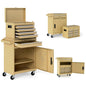 2 in 1 Lockable Metal Tool Chest with Removable Top Cabinet (with Adjustable Shelf)