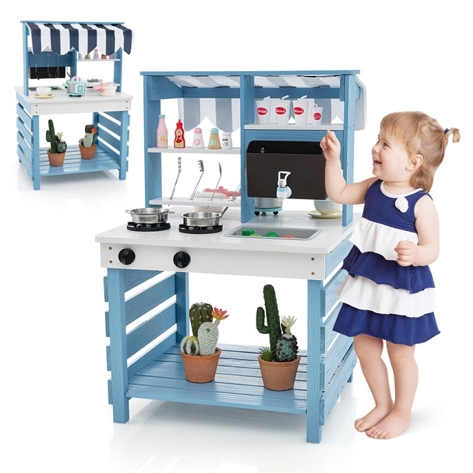 Outdoor Mud Kitchen for Kids with Removable Sink
