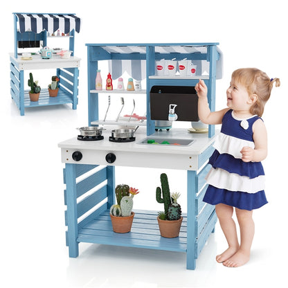 Outdoor Mud Kitchen for Kids with Removable Sink