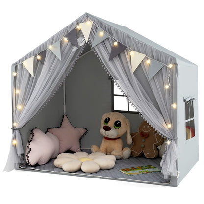 Kids Play Tent 3-4 Kids Large Play Tent House with Fabric and Screen Curtains