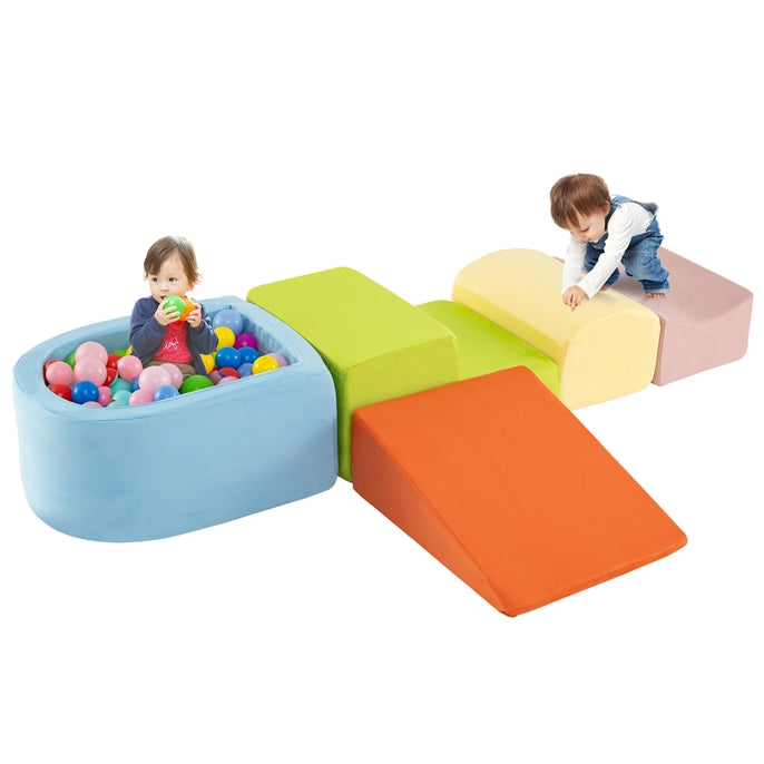 5 Piece Climb and Crawl Playset with Ball Pit for Kids