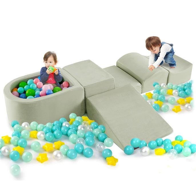5 Piece Climb and Crawl Playset with Ball Pit for Kids