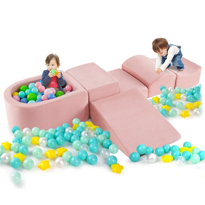 5 Piece Climb and Crawl Playset with Ball Pit for Kids
