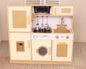 Wooden Kids Kitchen Playset with Real Sounds Lights Stove Water Dispenser