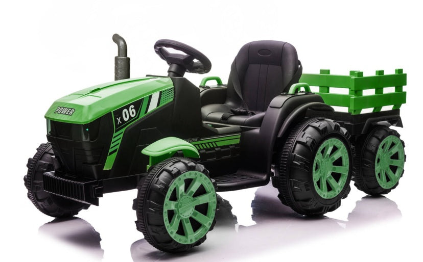 24V Ride On Tractor with RGB LED Headlights and Parent Remote Control