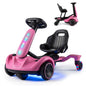 Ride on Drift Car for Kids 2-In-1 Go Kart with Adjustable Seat Sound LED Lights