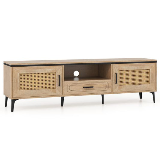 TV Stand with 2 Cabinets and Storage Drawer