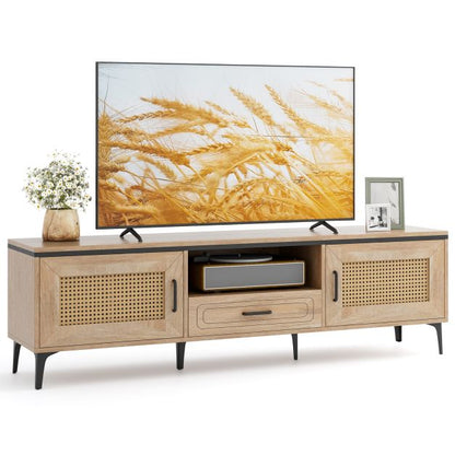TV Stand with 2 Cabinets and Storage Drawer