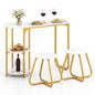 GiantexUK 3-Piece Dining Table Set, Wooden Kitchen Table and Stools