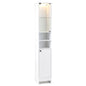 Tall Bathroom Cabinet with Lights Remote Control Open Shelves and Adjustable Shelves