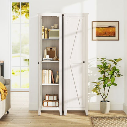 Tall Storage Cabinet with Four Shelves and Single Door
