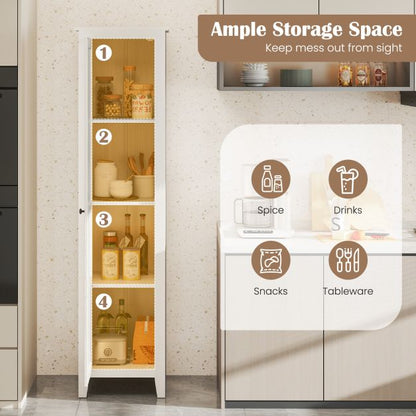 Tall Storage Cabinet with Four Shelves and Single Door