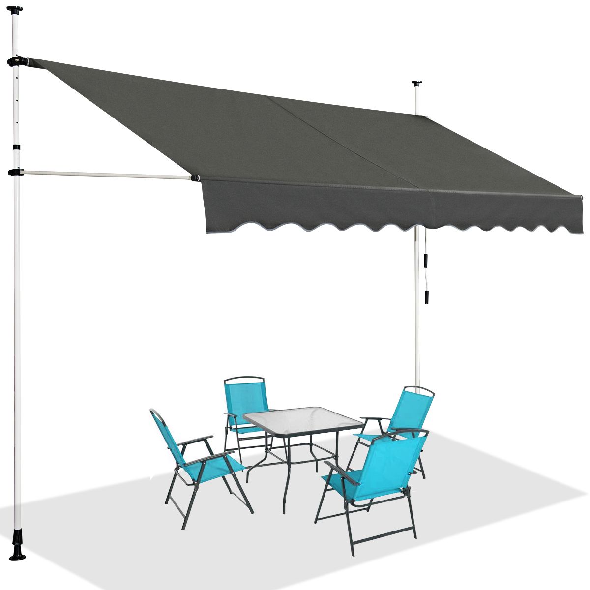 Telescopic Awning Sun Shade Retractable Canopy Sun Shelter for Window Balcony Garden