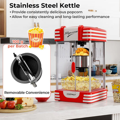 Theater Style Popcorn Machine with Stainless Steel Kettle