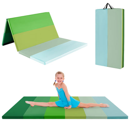 Gymnastics Mat Tri-Fold Thick Tumbling Mat with Hook and Loop Fasteners