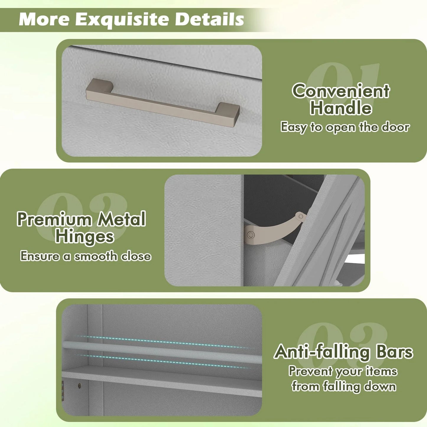 Tilt Out Trash Can Cabinet with Outlets and Adjustable Shelf for Kitchen