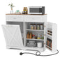 Tilt Out Trash Can Cabinet with Outlets and Adjustable Shelf for Kitchen