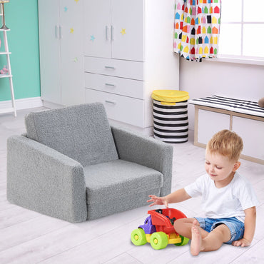 2-in-1 Toddler Fold out Couch with Washable Sofa Cover
