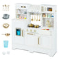 Toy Kitchen Playset with Coffee Station and Range Hood for Kids