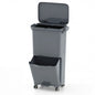 Trash Can with 2 Removable Bins and Tilting Compartment