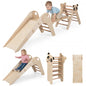 Triangle Set Foldable Kids Climbing Toys Panda-Themed Wood Montessori Climbing Set