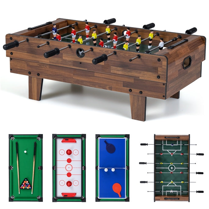 4 in 1 Combo Game Table Set Foosball Table with Billiards