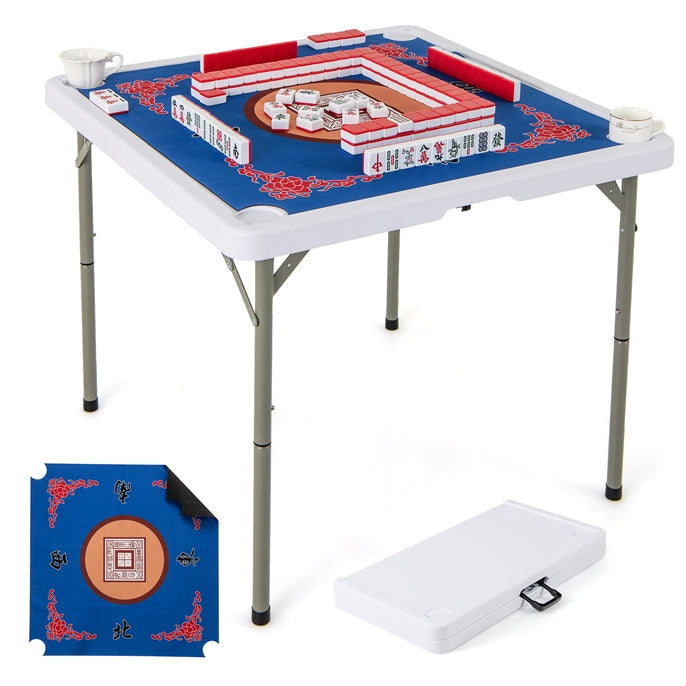 Folding Mahjong Table with Removable Game Mat