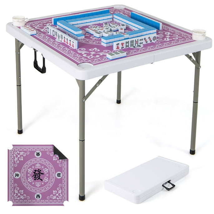 Folding Mahjong Table with Removable Game Mat