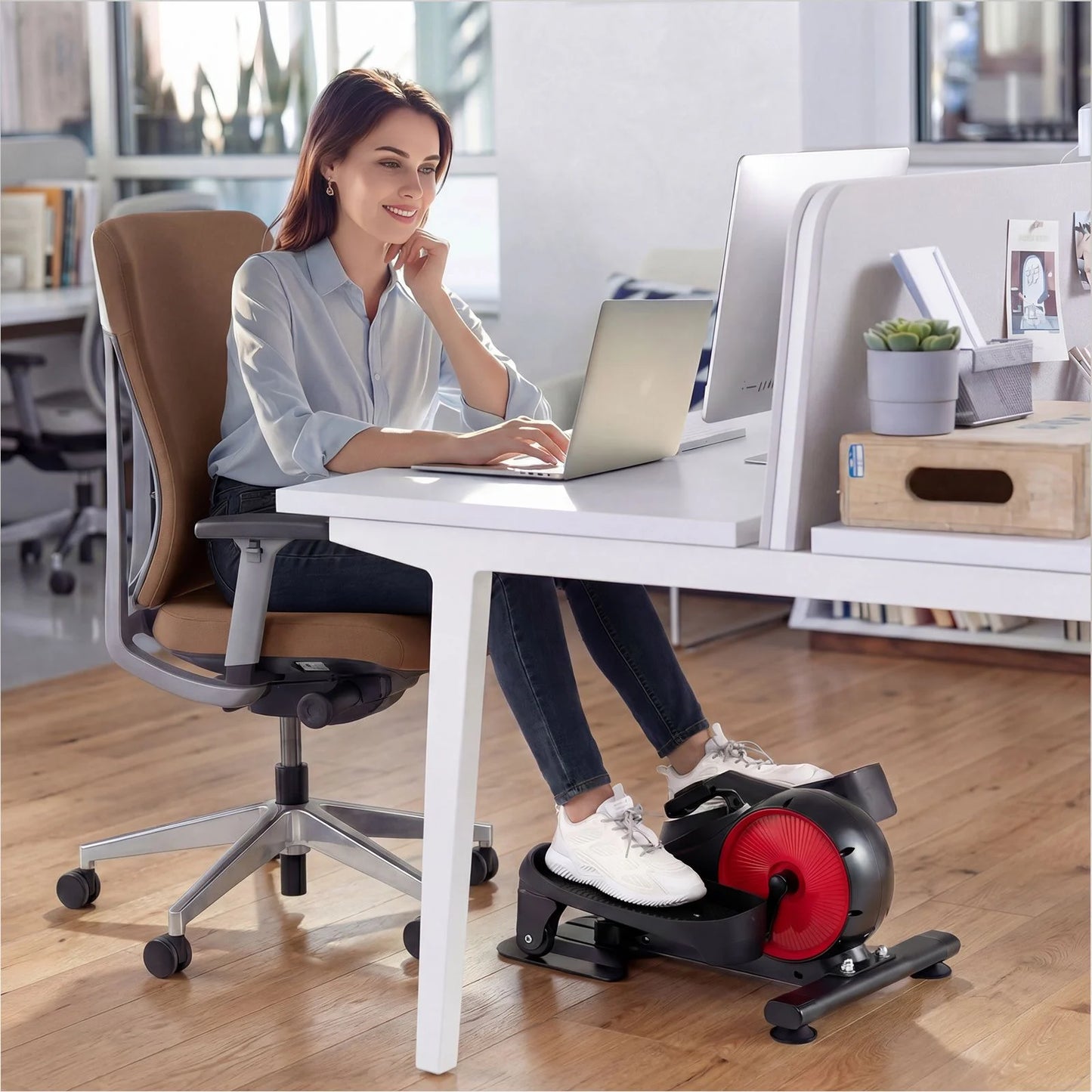 Under Desk Elliptical Pedal Exerciser Adjustable Magnetic Resistance