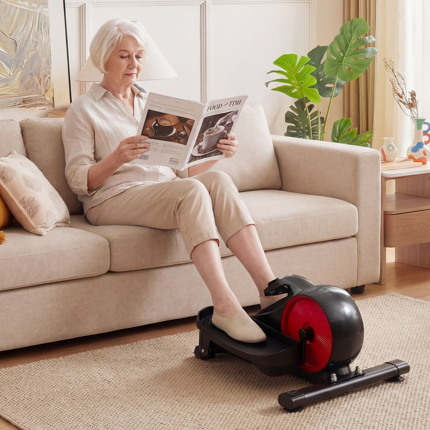 Under Desk Elliptical Pedal Exerciser Adjustable Magnetic Resistance