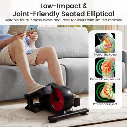 Under Desk Elliptical Pedal Exerciser Adjustable Magnetic Resistance