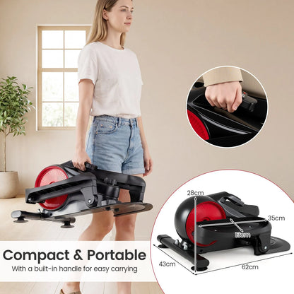 Under Desk Elliptical Pedal Exerciser Adjustable Magnetic Resistance