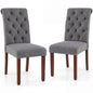 Upholstered Dining Chairs Set of 2 Button Tufted Chairs with Padded Seat and Backrest