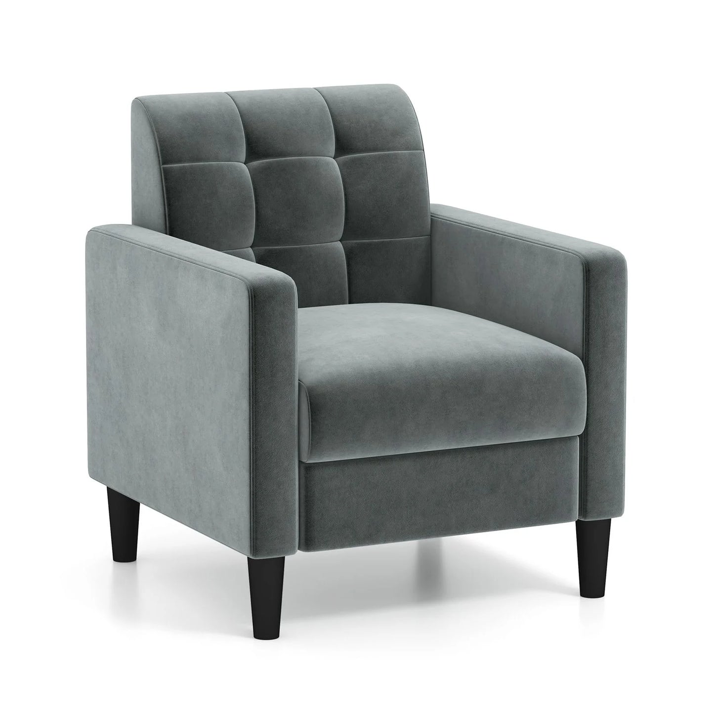 Upholstered Armchair Modern Velvet Accent Chair with Tufted Back