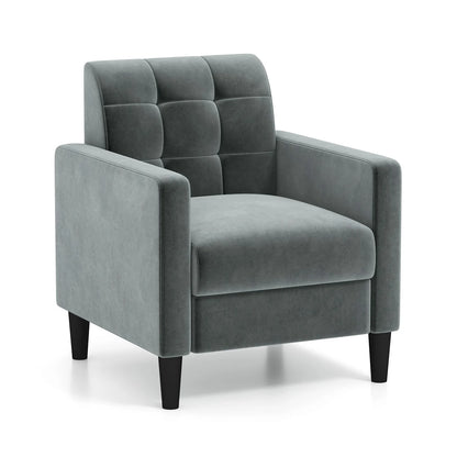 Upholstered Armchair Modern Velvet Accent Chair with Tufted Back