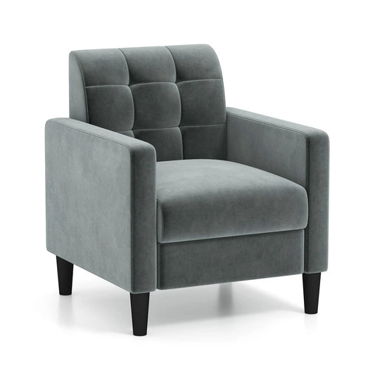 Upholstered Armchair Modern Velvet Accent Chair with Tufted Back