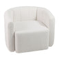 Upholstered Swivel Barrel Chair with Backrest and Armrests