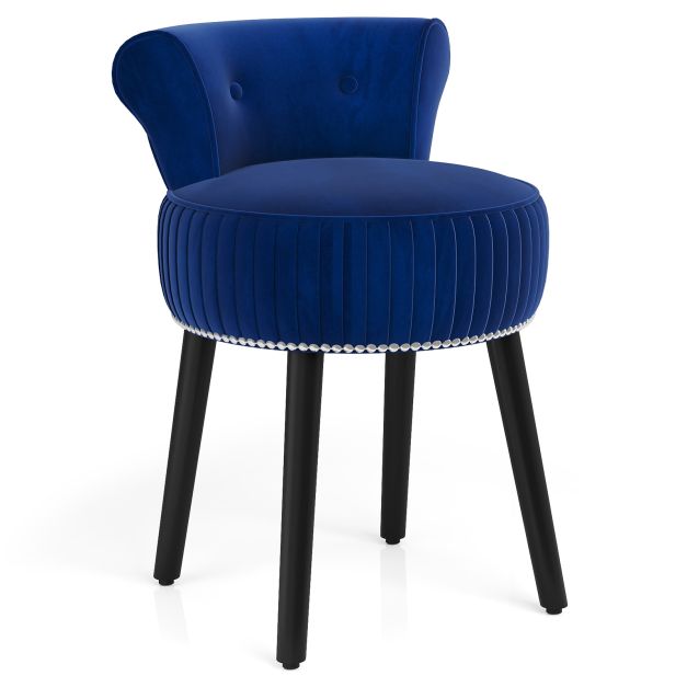 Dressing Table Stool, Upholstered Velvet Vanity Stool Chair Footrest