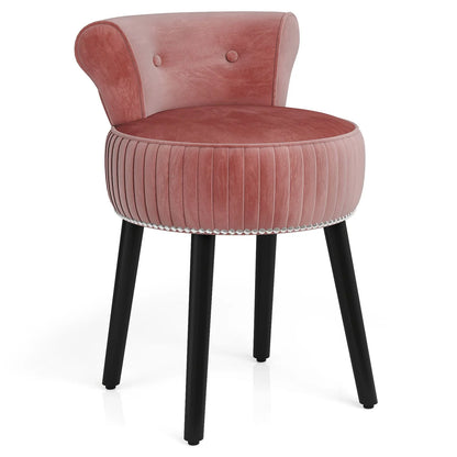 Dressing Table Stool, Upholstered Velvet Vanity Stool Chair Footrest