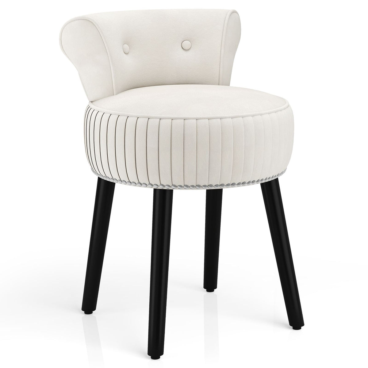 Dressing Table Stool, Upholstered Velvet Vanity Stool Chair Footrest