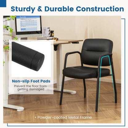 Set of 2 Waiting Room Chairs with Integrated Armrests No Wheels