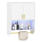 Wall Mounted Bathroom Cabinet Over the Toilet Storage Cabinet with 3-Color Lights