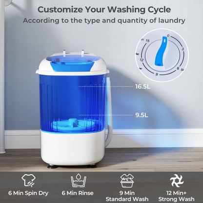 2.5 kg Capacity Portable Mini Washing Machine with Spin Tub and Drain Hose