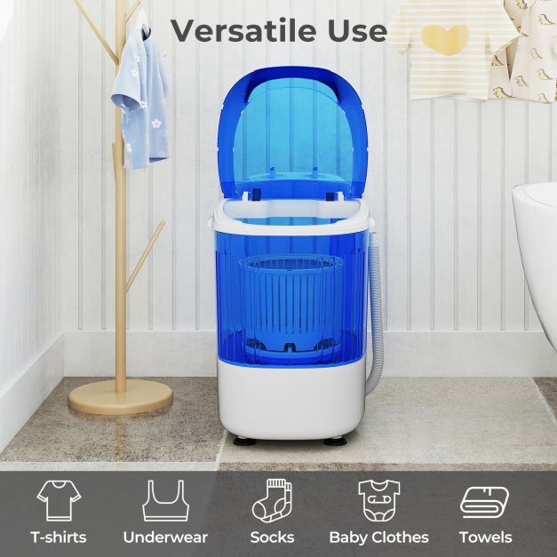 2.5 kg Capacity Portable Mini Washing Machine with Spin Tub and Drain Hose