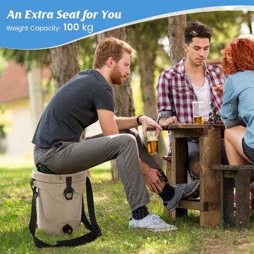 9.5 L Water Cooler Drink Cooler Insulated Ice Chest with Spigot and Shoulder Strap