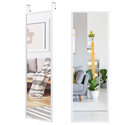 Full Length Wall-Mounted Mirror with Height Adjusting Hooks