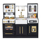 Wooden Play Kitchen with Realistic Lights and Sounds for Boys Girls 3+