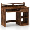 Computer Desk, Wooden PC Laptop Table Writing Workstation with Sliding Keyboard Tray