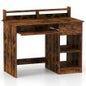Computer Desk, Wooden PC Laptop Table Writing Workstation with Sliding Keyboard Tray