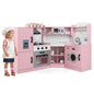 Wooden Corner Play Kitchen with Sounds and Lights